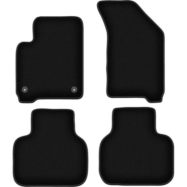 Tappetini In Velluto Per Fiat Freemont (2011-2016, Crossover) Neri, Set 4 Pz, Con Fissaggi-image