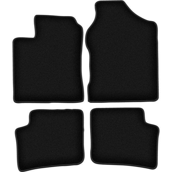 Tappetini In Velluto Per Daihatsu Trevis (2006-2009, Hatchback) Neri, Set 4 Pz, Con Fissaggi-image