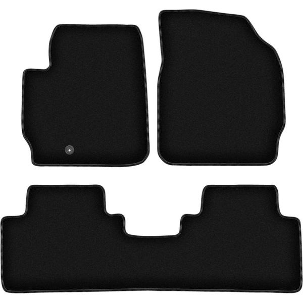 Tappetini In Velluto Per Ford Maverick MK2 (2004-2007, Suv) Neri, Set 3 Pz, Con Fissaggi-image