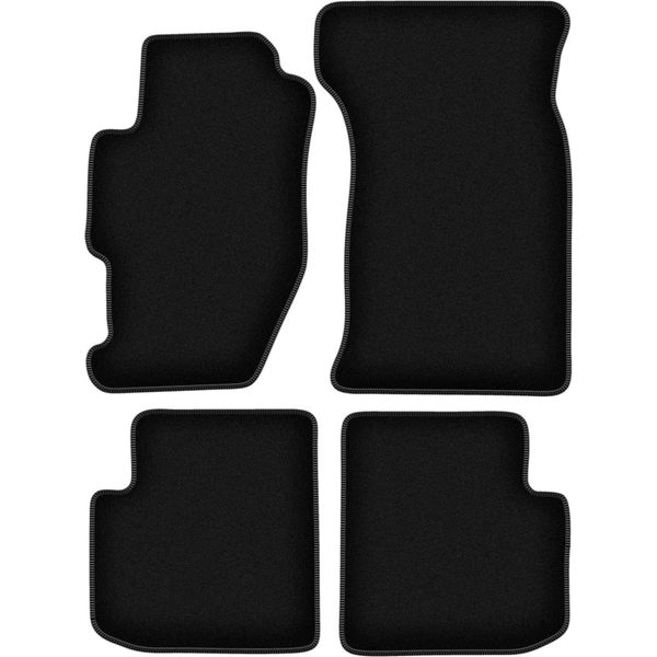 Tappetini In Velluto Per Honda Accord Vi (1998-2002, Coupé) Neri, Set 4 Pz, Con Fissaggi-image