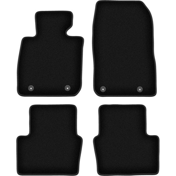 Tappetini In Velluto Per Mazda CX-3 (2015-, Crossover) Neri, Set 4 Pz, Con Fissaggi-image