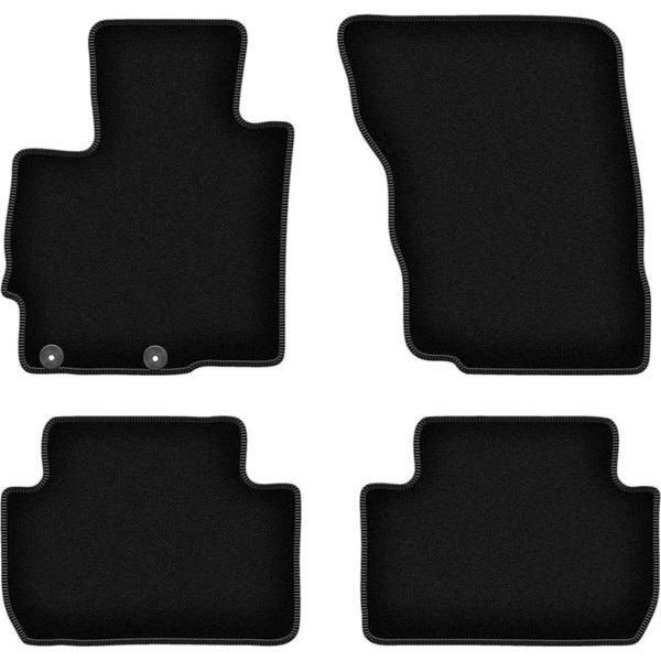 Tappetini In Velluto Per Mitsubishi Eclipse Cross (2017-, Suv) Neri, Set 4 Pz, Con Fissaggi-image