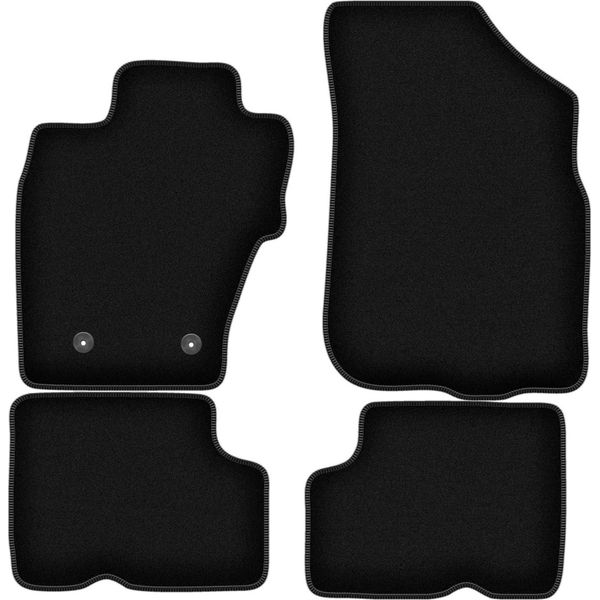 Tappetini In Velluto Per Dacia Duster I 4WD (2010-2018, Suv) Neri, Set 4 Pz, Con Fissaggi-image