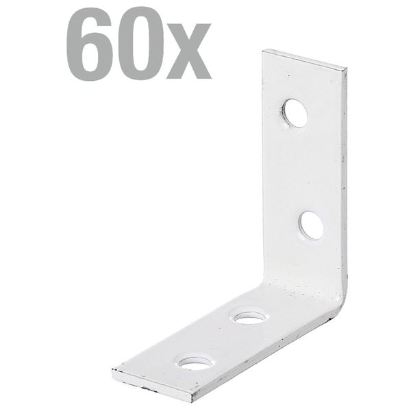 Alberts 848804 Staffa Per Sedia, Plastificata Bianca, 40 X 40 X 15 Mm, Set Da 60-image