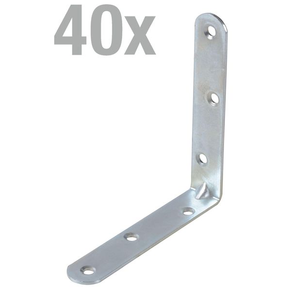 Alberts 837778 Angolo Di Sedia, Con Estremità Arrotondate, Blu Galvanizzato, 100 X 100 X 19 Mm, Set Da 40-image