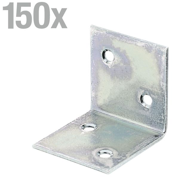 Alberts 847562 Staffa Ad Angolo Largo, Zincata Sendzimir, 40 X 40 X 40 Mm, Set Da 150-image