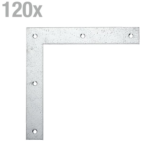 Alberts 847678 Staffa D'angolo, Zincata Sendzimir, 120 X 120 X 20 Mm, Set Da 120-image
