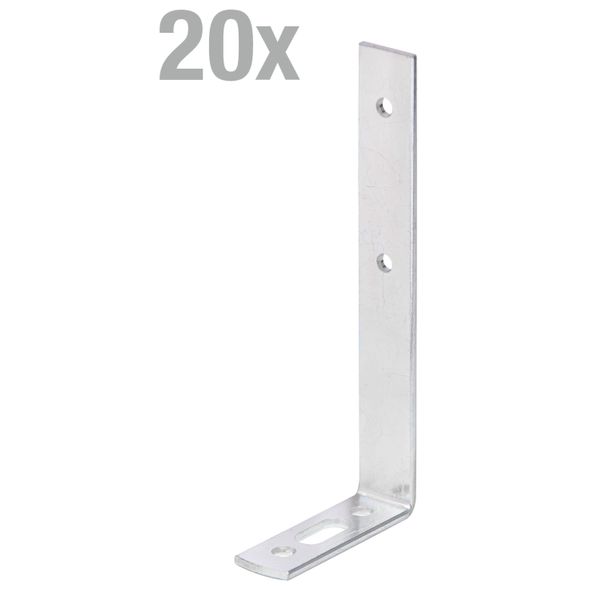 Alberts 847982 Staffa Per Tende, Con Foro Asolato, Zincata, Passivata A Film Spesso, 55 X 180 X 17 Mm, Set Da 20-image