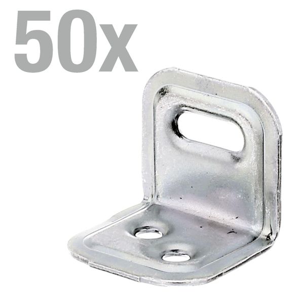 Alberts 849504 Staffa Di Regolazione, Goffrata, Con Fori Per Viti, Zincata, 25 X 25 X 30 Mm, Set Da 50-image