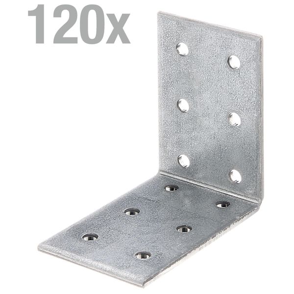 Alberts 846633 Staffa Per Piastra Forata, Zincata Sendzimir, 60 X 60 X 40 Mm, Set Da 120-image