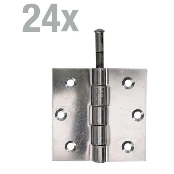 Alberts 851972 Cerniera, Quadrata, Acciaio Inox, 76 X 76 Mm Set Da 24-image
