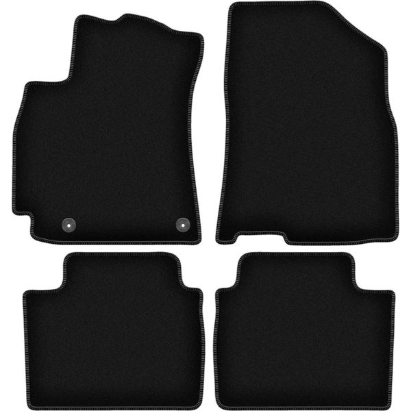 Tappetini In Velluto Per Hyundai Elantra Vii (2020-, Berlina) Neri, Set 4 Pz, Con Fissaggi-image
