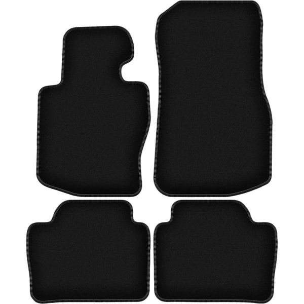 Tappetini In Velluto Per Bmw 4 F36 (2014-2021, Coupé/Cabrio Xdrive) Neri, Set 4 Pz, Con Fissaggi-image