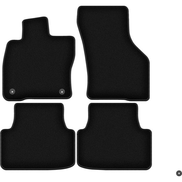 Tappetini In Velluto Per Cupra Leon Kl (2020-2024, 5D, Sportstourer Ibrida) Neri, Set 4 Pz, Con Fissaggi-image
