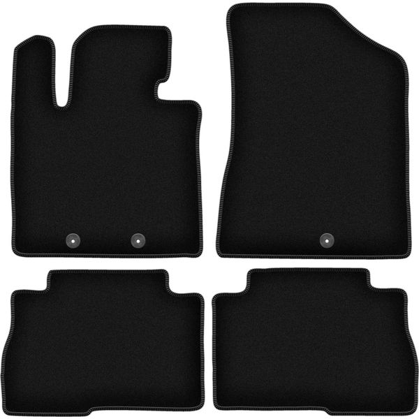 Tappetini In Velluto Per Kia Sorento Ii Fl (2012-2014, Suv) Neri, Set 4 Pz, Con Fissaggi-image