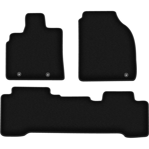 Tappetini In Velluto Per Acura Mdx I (2001-2006, Suv) Neri, Set 3 Pz, Con Fissaggi-image