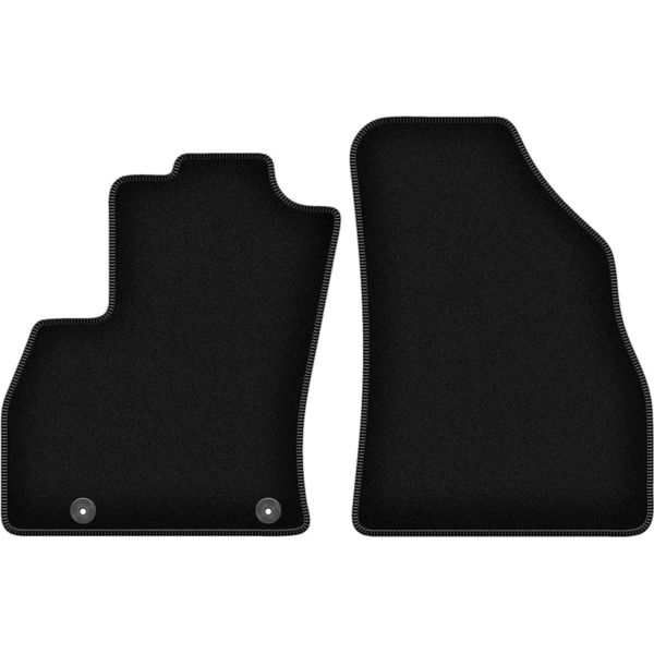 Tappetini In Velluto Per Fiat Qubo (2008-2020, Furgone Combinato 2 Posti) Neri, Set 2 Pz, Con Fissaggi-image