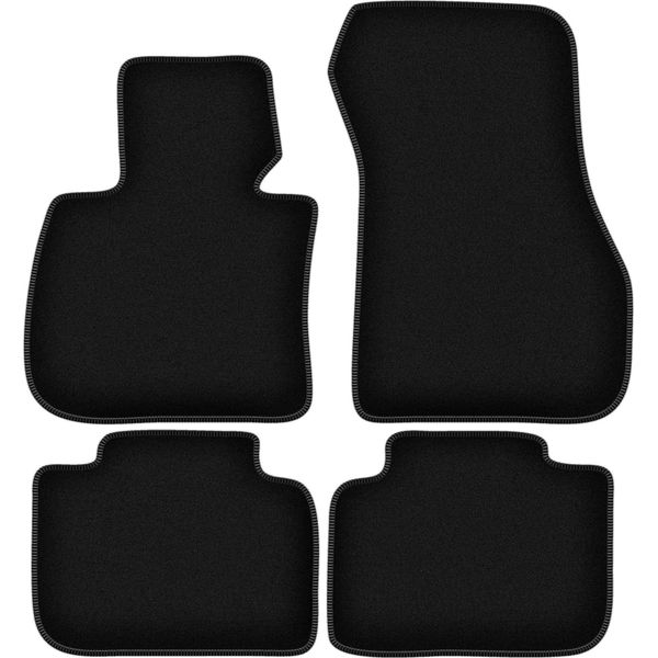 Tappetini In Velluto Per Bmw X1 U11 (2022-, Crossover) Neri, Set 4 Pz, Con Fissaggi-image