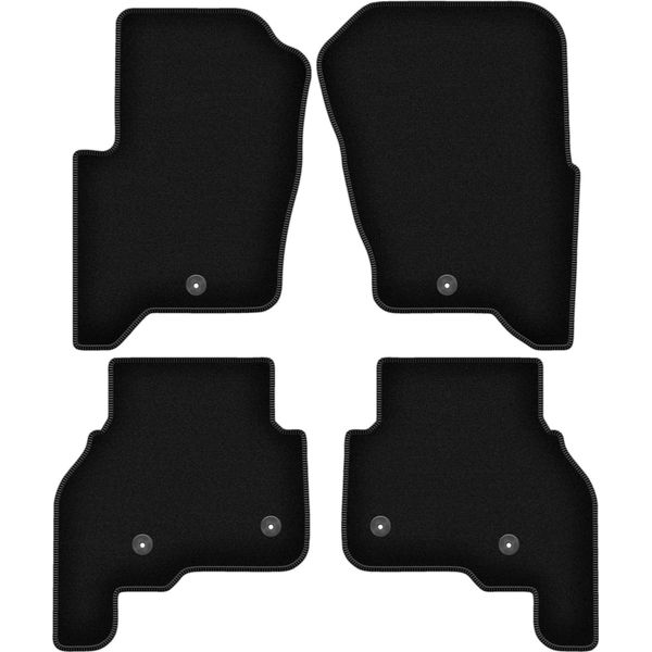 Tappetini In Velluto Per Land Rover Discovery Iv (2009-2016, Suv) Neri, Set 4 Pz, Con Fissaggi-image