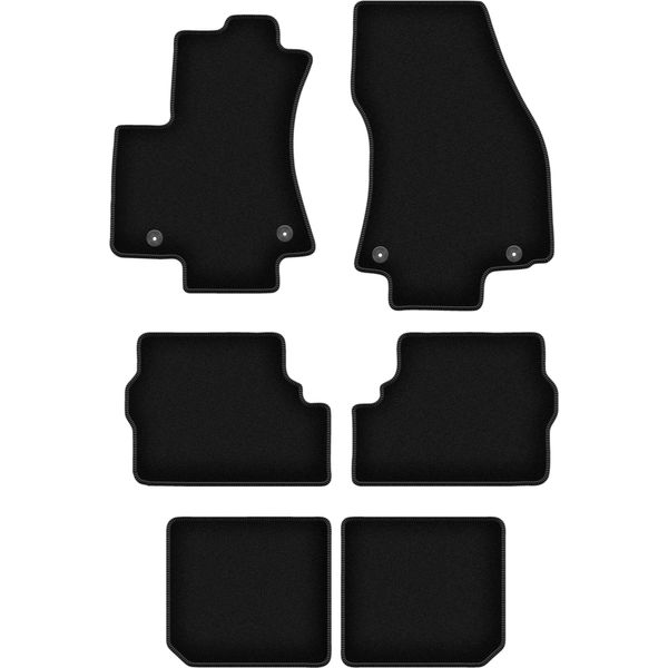 Tappetini In Velluto Per Opel Zafira A (1999-2005, Minivan 7 Posti) Neri, Set 6 Pz, Con Fissaggi-image