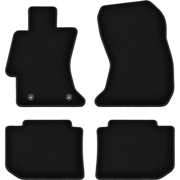 Tappetini In Velluto Per Subaru Impreza Iv (2011-2016, Hatchback, Berlina) Neri, Set 4 Pz, Con Fissaggi-image