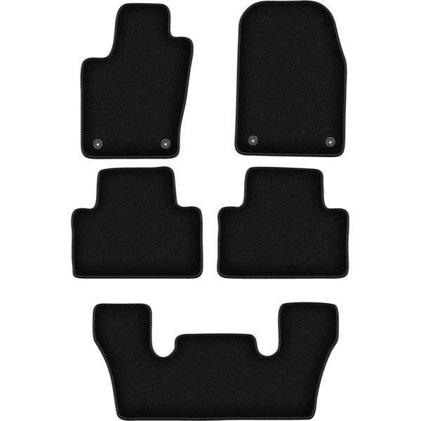 Tappetini In Velluto Per Dodge Durango Iii (2010-2020, 6 Posti) Neri, Set 5 Pz, Con Fissaggi-image