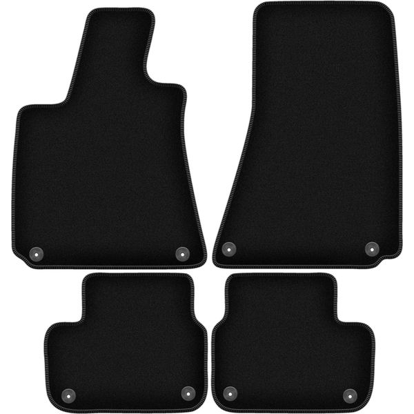 Tappetini In Velluto Per Maserati Ghibli Iii (2015-, Berlina) Neri, Set 4 Pz, Con Fissaggi-image