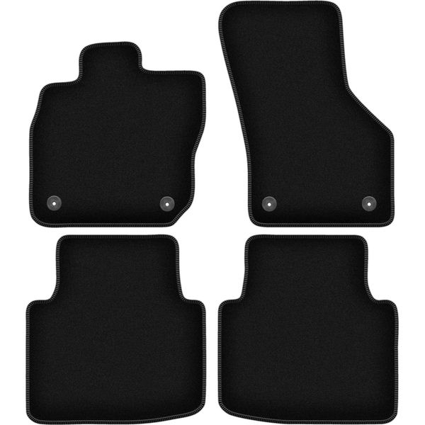 Tappetini In Velluto Per Skoda Superb Iv (2023-, Station Wagon, Liftback) Neri, Set 4 Pz, Con Fissaggi-image