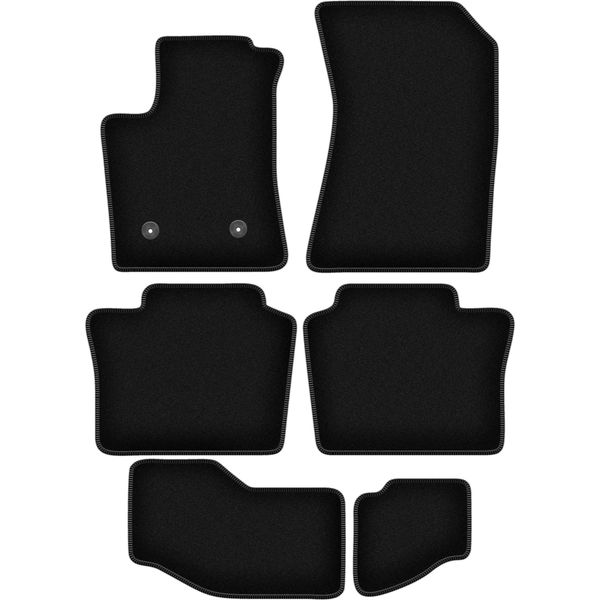 Tappetini In Velluto Per Renault Espace Vi E- Tech Hev (2023-, 7 Posti) Neri, Set 6 Pz, Con Fissaggi-image