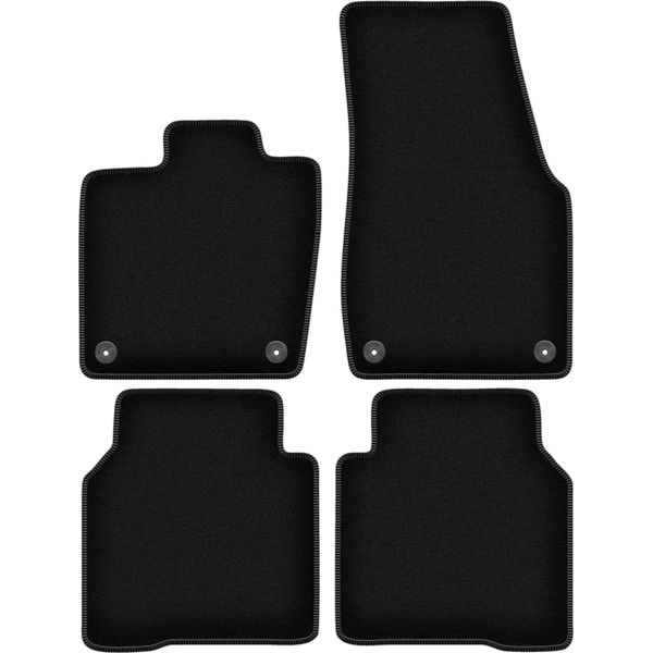Tappetini In Velluto Per Vw ID.7 (2023-, Station Wagon, Liftback) Neri, Set 4 Pz, Con Fissaggi-image