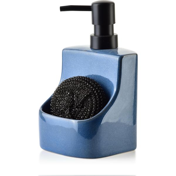 Mondex | Distributore Di Sapone - Sansa - 450 Ml - Blu - Design Elegante - Pratico Aiuto In Cucina-image