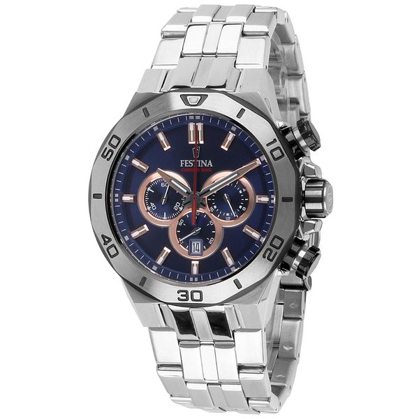 Festina F20448/1 Orologio Cronografo Chrono Bike Orologio Da Uomo Data Argento-image
