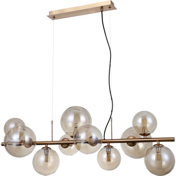 Lampadario A Sospensione In Ottone 10Xg9 Sfere Di Vetro Canello Italux PND-406007-10-HBR-image