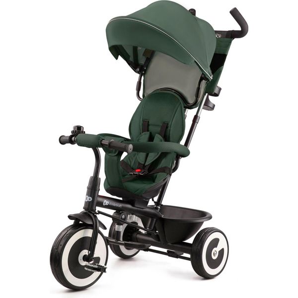 Kinderkraft Aston - Triciclo - Sedile Girevole - Grandi Ruote Indistruttibili - Pieghevole - Cinture Di Sicurezza - Maniglia Regolabile Per I Genitori - Accessori - Verde-image