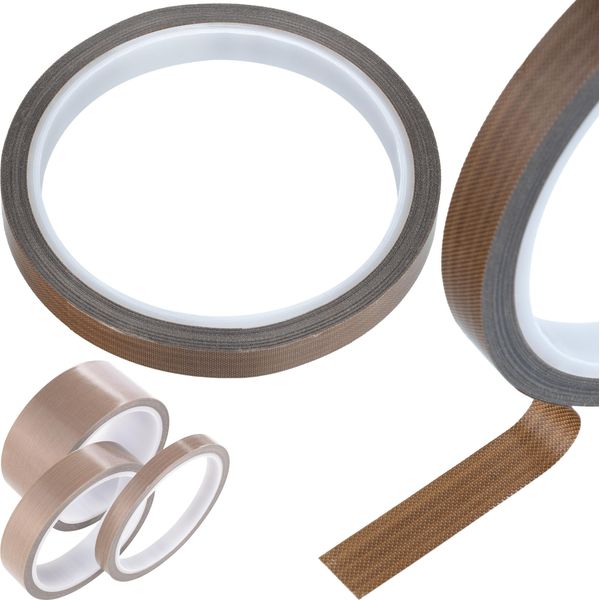 Rosfix Nastro In Fibra Di Vetro Ptfe 0,18 Mm – Nastro In Teflon 20 Mm X 10 M | Resistente Al Calore Da -70 °C A +300 °C-image
