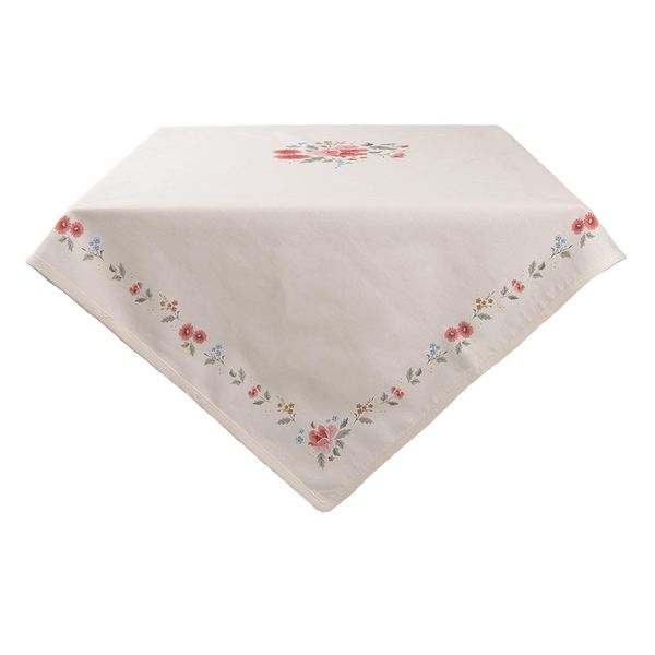 Tovaglia Clayre & Eef 150X250 Cm Beige Cotone Roses-image