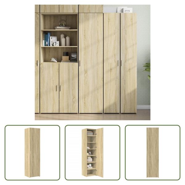 The Living Store Credenza Sonoma Rovere 45X42,5X185 Cm Materiale In Legno-image