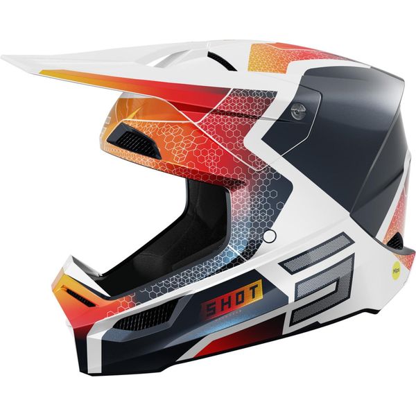 Casco Da Motocross Shot Race Phaser, Bianco/Rosso/Blu, S (55/56)-image