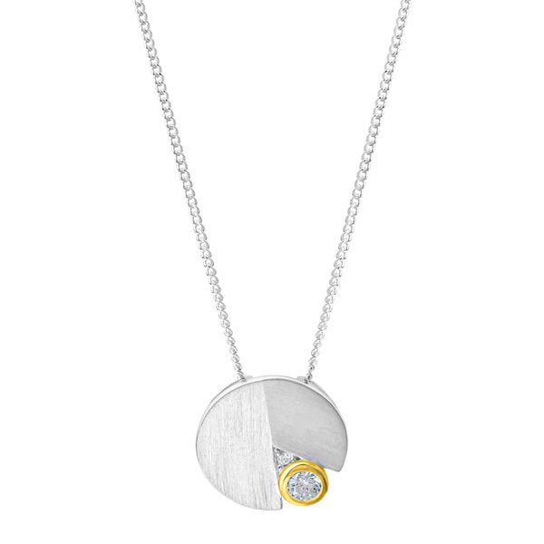 Kette Mit AnhäNger Celesta, Weiß, Halsketten, Damen, 45,0Cm, Silber 925 (Sterlingsilber), L: 45 B: 14Mm, GläNzend, B:14Mm-image