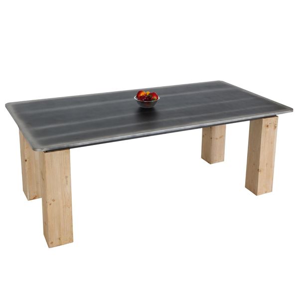 Esstisch MCW-L76, Tisch Esszimmertisch, Industrial Massiv-Holz Mvg-Zertifiziert 200X100Cm, Natur Mit Metall-Optik-image
