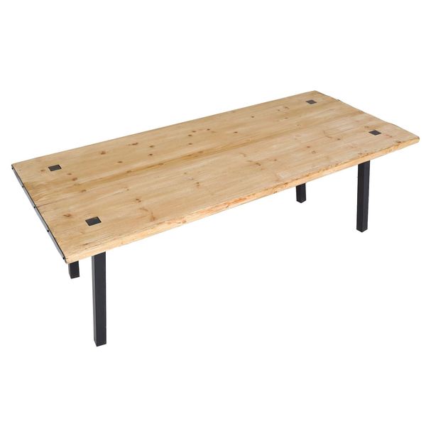 Esstisch MCW-L75, Tisch Esszimmertisch, Industrial Massiv-Holz Mvg-Zertifiziert 200X90Cm, Natur-image