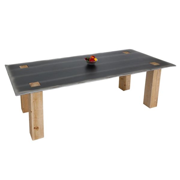Esstisch MCW-L76, Tisch Esszimmertisch, Industrial Massiv-Holz Mvg-Zertifiziert 240X100Cm, Natur Mit Metall-Optik-image