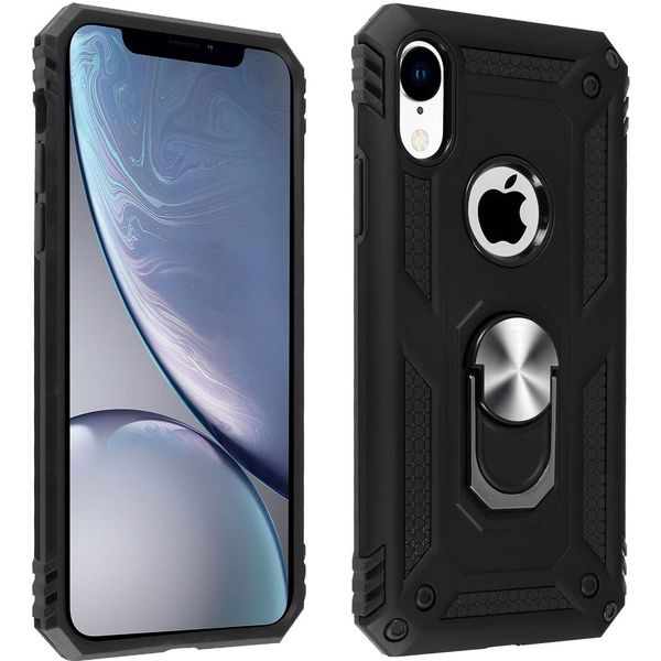 Avizar, Custodia Ibrida Per Cellulare Con Supporto Ad Anello Per Apple Iphone Xr, Nero-image