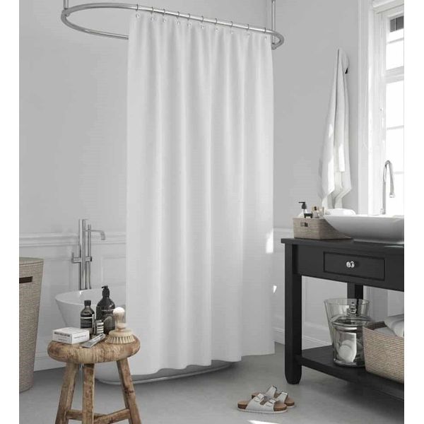 Tenda Da Doccia Tessile Bianca (240X200 Cm Rete Grande Hookles)-image