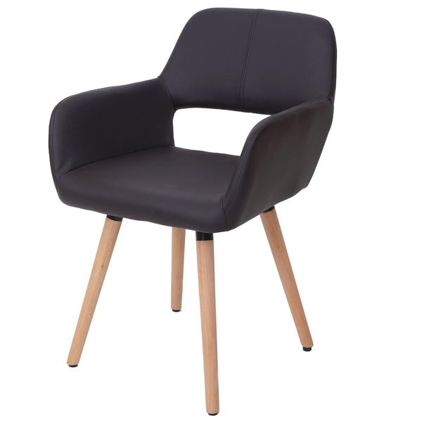 Esszimmerstuhl MCW-A50 Ii, Stuhl KüChenstuhl, Retro 50Er Jahre Design ~ Kunstleder, Braun-image
