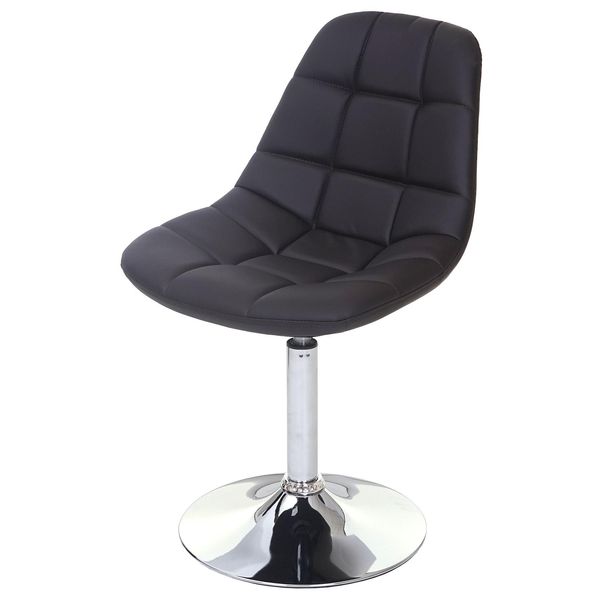 Esszimmerstuhl MCW-A60, Stuhl Drehstuhl, Retro 50Er Jahre Design ~ Kunstleder Braun, Chromfuß-image