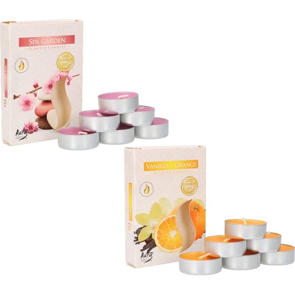 Kotarbau® Confezione Da 12 Candele Profumate Spa Garden Vanilla Orange Tea Lights Profumate Durata Di Combustione 4 Ore-image