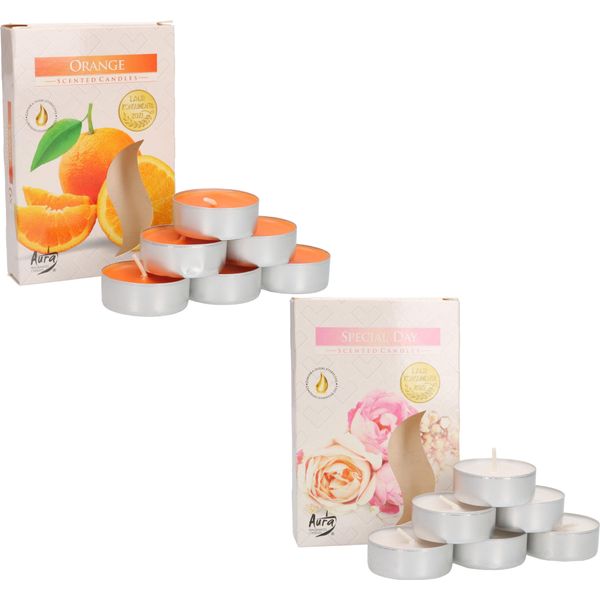 Kotarbau® Confezione Da 12 Candele Profumate Tea Light Profumate Orange Special Day Durata Di Combustione 4 Ore-image