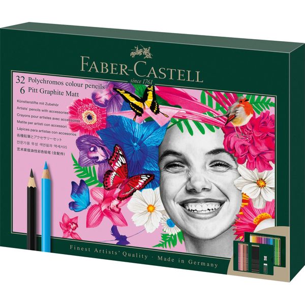 FABER-CASTELL 210053 FABER-CASTELL Polychromos & Pitt Graphite Matt Malset Farbsortiert, 40 St.-image
