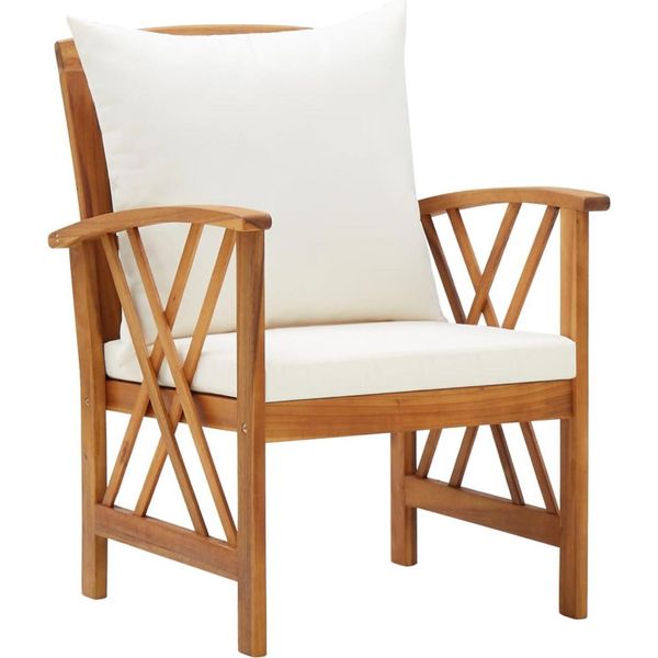 Vidaxl Sedie Da Giardino Con Cuscino 2 Pz. Legno Massiccio Di Acacia-image